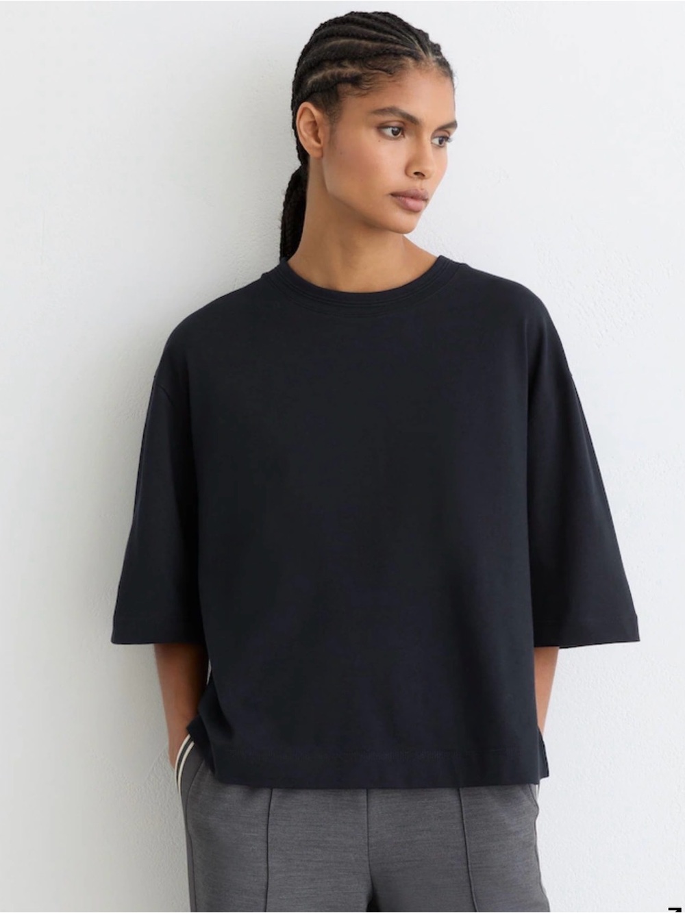 Reiss Oversized Navy Short-Sleeve Crewneck Tee - Medium